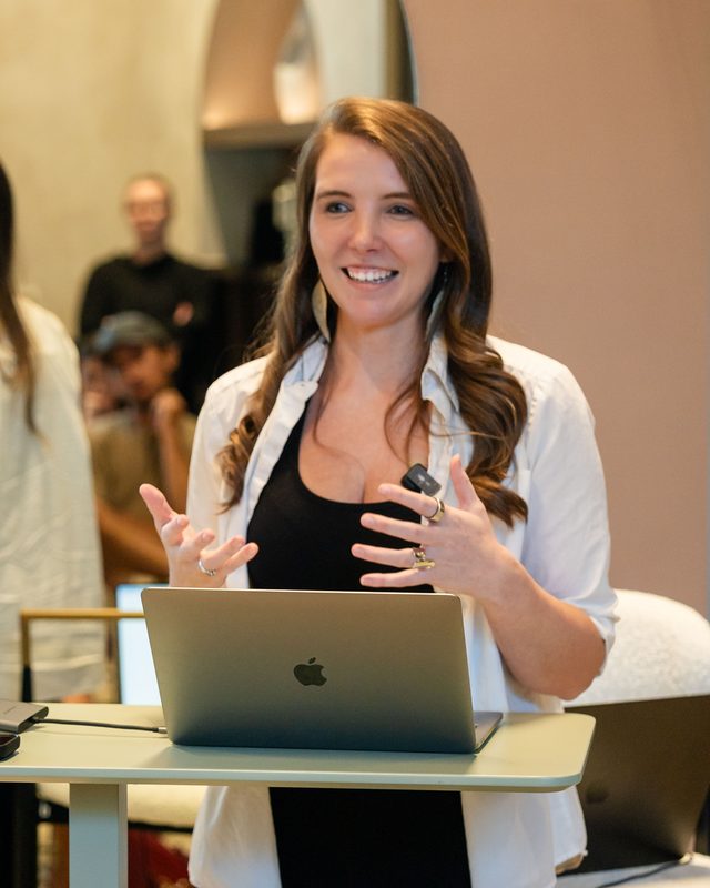 Taylor Davis teaching at the Hire Your AI Employees masterclass